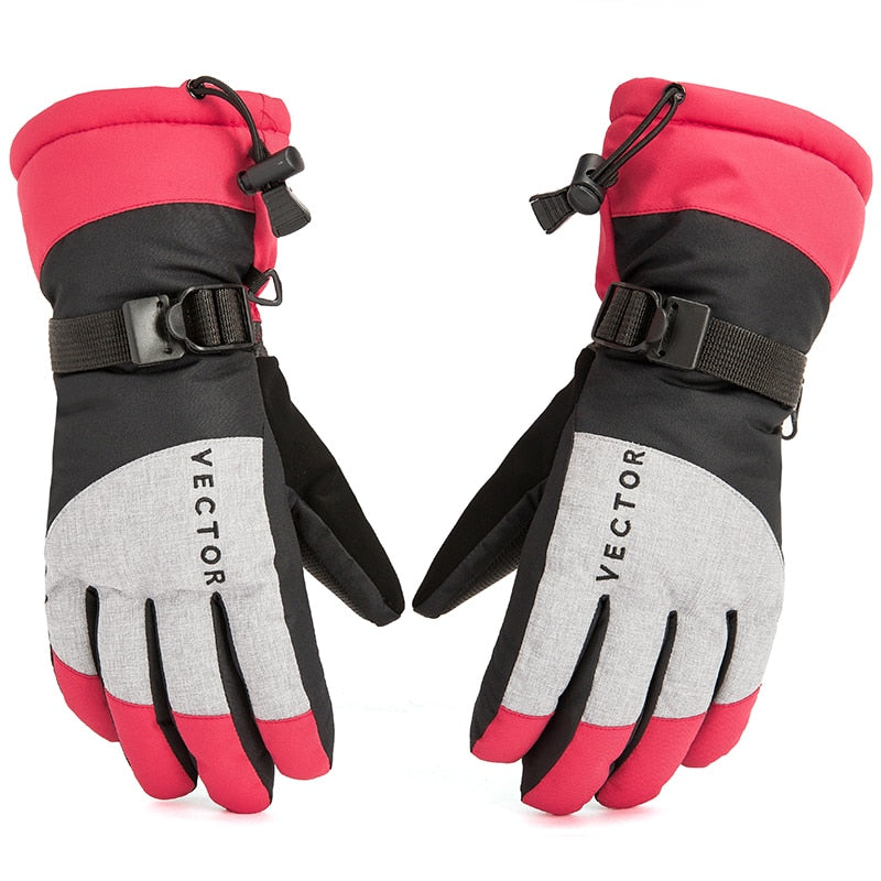 Guantes de lana de esquí impermeables y cálidos Extra gruesos a prueba de viento invierno exterior deporte Snowboard moto de nieve motocicleta montar a prueba de deslizamiento