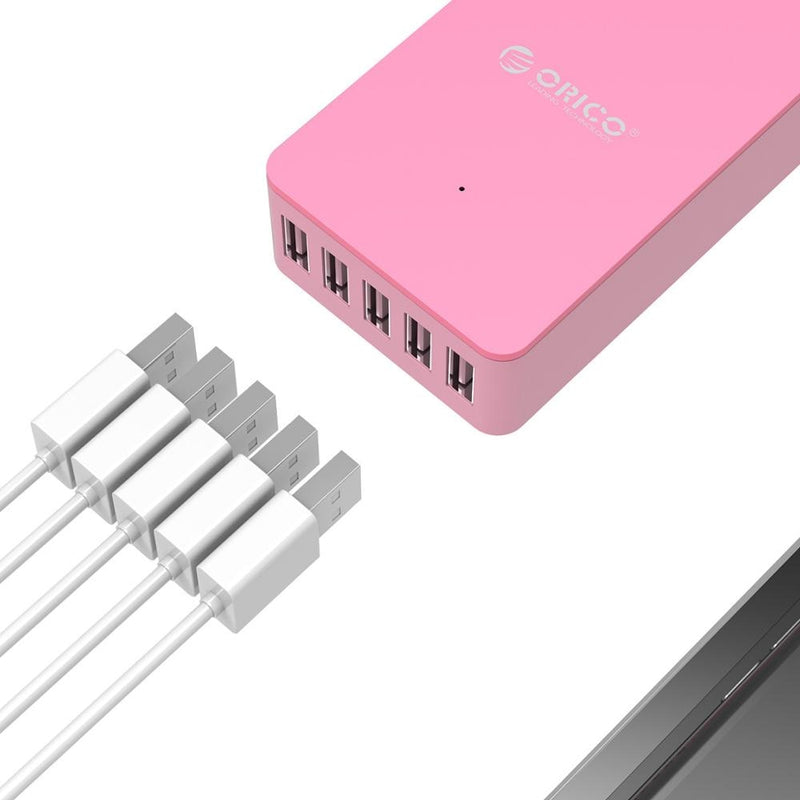 ORICO 5 Ports USB Charger 5V2.4A Desktop Charging Station 8A 40W USB Charger For iPhone Samsung Cell Phone Tablet