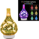 3D Firework Glass Vase Shape Air Humidifier with 7 Color Led Night Light Aroma Essential Oil Diffuser Mist Maker Ultrasonic