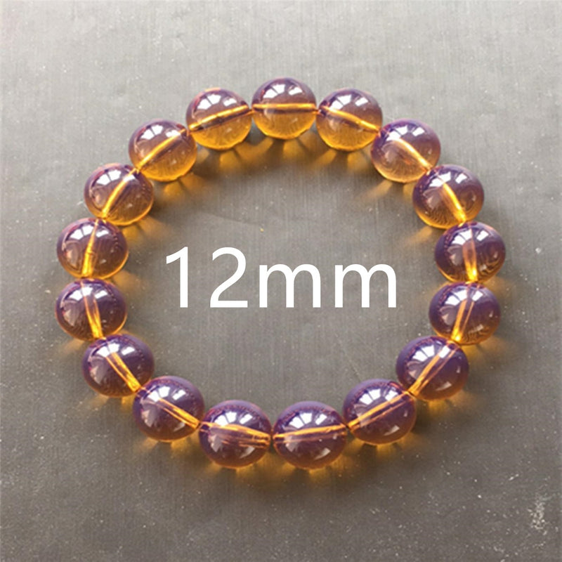 Genuine Natural Yellow Amber Blue Dominican Round Beads Bracelet Women Men Amber Healing 12mm 10mm 8mm Stretch Jewelry AAAAA