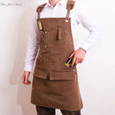 New Durable Goods Heavy Duty Unisex Canvas Work Apron with Tool Pockets Cross-Back Straps Adjustable For Woodworking Painting