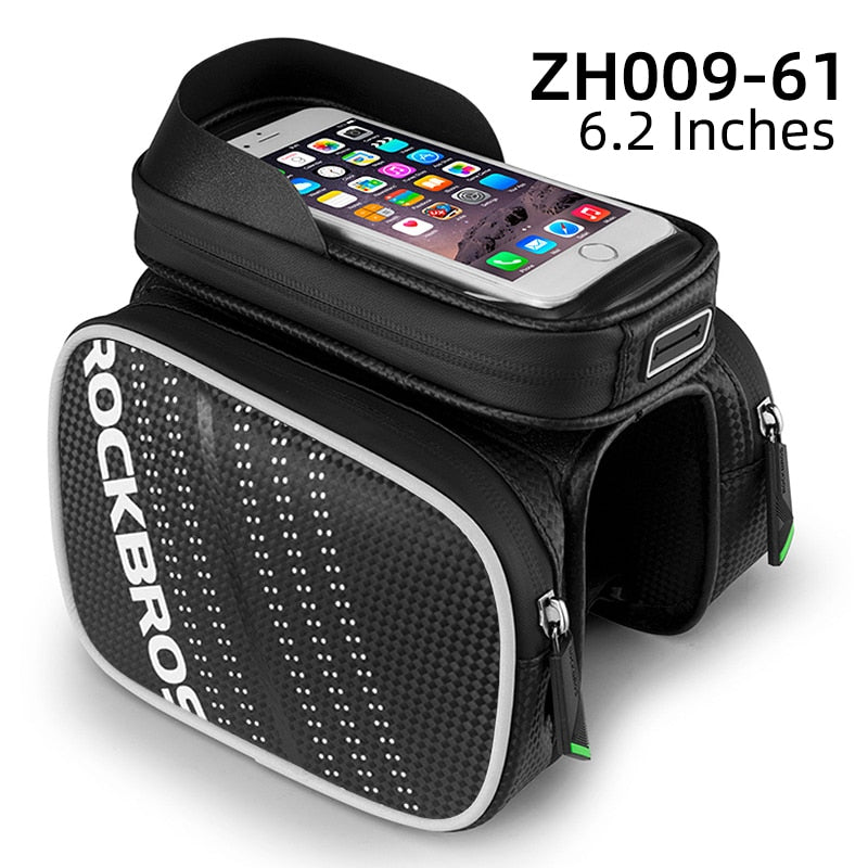 ROCKBROS Cycling Bike Top Tube Bag Rainproof MTB Bicycle Frame Front Head Cell Phone Touch Screen Bag Pannier Bike Accessories