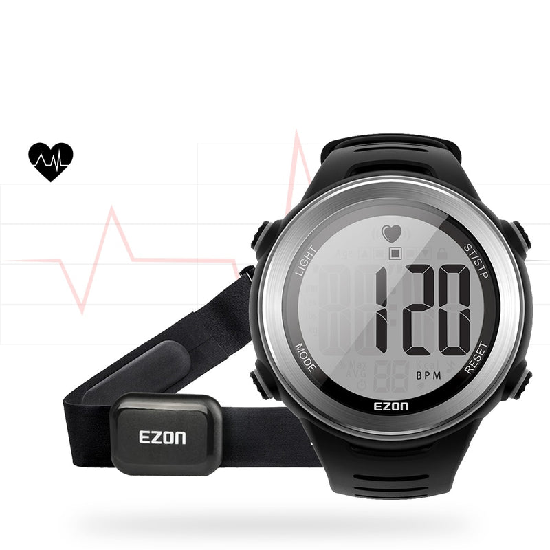 Monitor de ritmo cardíaco Hombres Deportes Polar Relojes Impermeable Digital Inalámbrico Correr Ciclismo Correa de pecho Hombres Mujeres Reloj deportivo