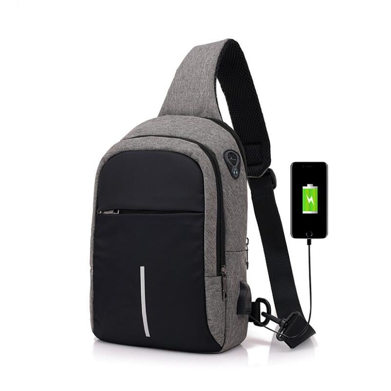 Fengdong small usb charge shoulder bag men messenger bags male waterproof sling chest bag boy travel bagpack men cross body bags