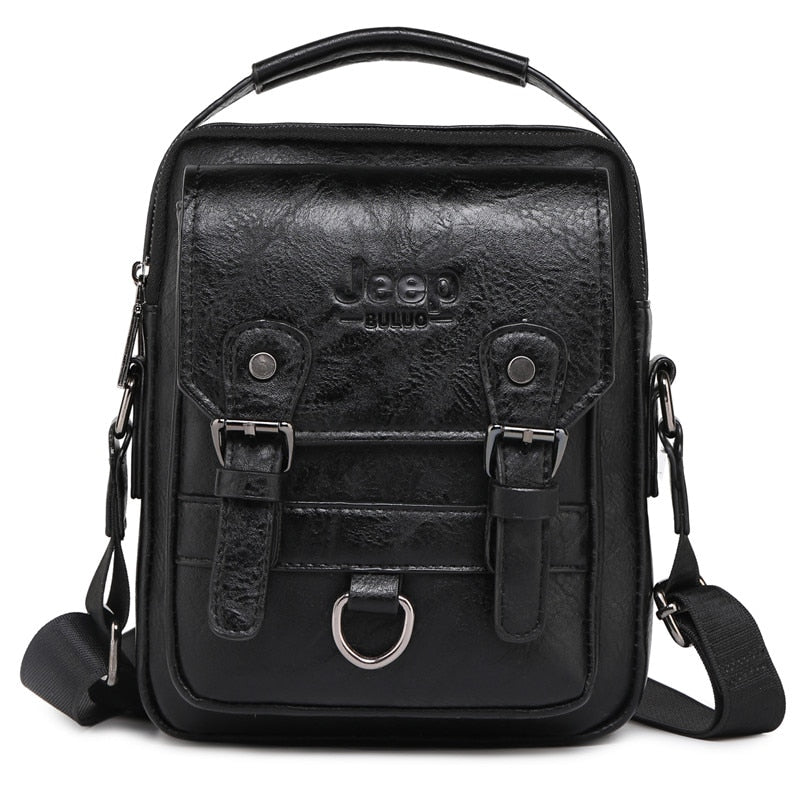 JEEP BULUO Nagelneuer Mann Umhängetasche Multifunktions-Mann-Handtaschen Große Kapazität Spaltledertasche für Mannreisen