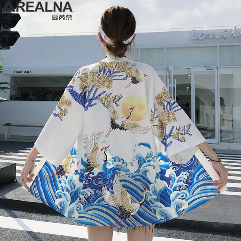 Dragon Anime Kimono Beach Girls Cosplay Dress Shirts New Korean Sunscreen Japanese Kimono Traditional Clothing Hombre Yukata Man