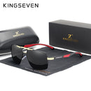 Gafas de sol polarizadas KINGSEVEN de aluminio para hombre, marca de diseño rojo, gafas de sol con revestimiento de espejo, gafas de sol 7719