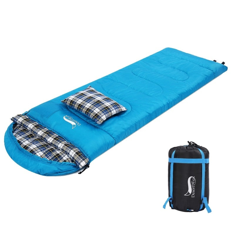 Sacos de dormir de franela suave Desert &amp; Fox con almohada para niños adultos Saco de dormir de invierno Forro cálido Senderismo Bolsas de camping con saco