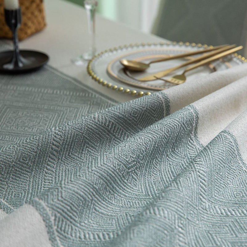 Cotton Geometric Jacquard Fabric Tablecloth Linen Rectangular Home Decoration Table Cover With Tassel For Banquet Party Nappe