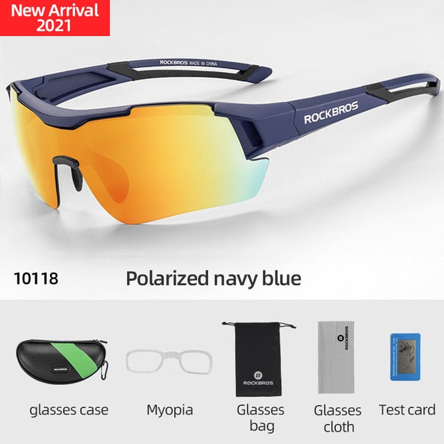 ROCKBROS Polarisierte Fahrradbrille Klare Fahrradbrille UV400 Outdoor Sport Sonnenbrille Herren Damen Fahrradbrille