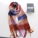 2020 Winter Cashmere Plaid Tassels Shawl Love Thick Braid Rainbow Plaid Color Matching Scarf women