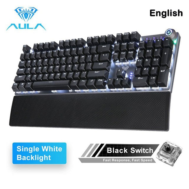 AULA F2088 Mechanical Gaming Keyboard Anti-ghosting 104 brown Switch blue Wired Mixed Backlit Keyborad for Game Laptop PC