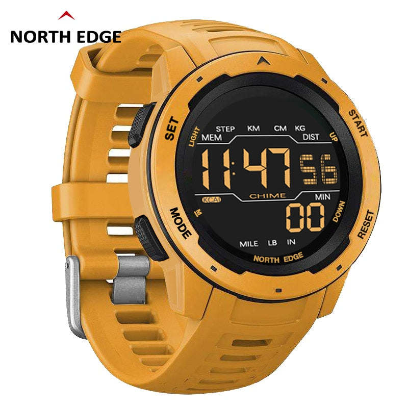 Reloj Digital NORTH EDGE para hombre, reloj militar, relojes deportivos, moda para correr, deportes, natación, resistente al agua, 50M, reloj electrónico para hombre
