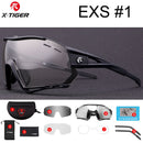 X-TIGER Photochromic Cycling Sunglasses 5 Lens UV400 Mountain Bike Glasses Men Outdoor Sports Cycling Goggles With Myopia Frame