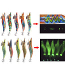 10pcs/box Luminous Squid fishing bait hooks Wooden Shrimp jigs Fishing Lures hook 12g 15g  Artificial bait with double layer box