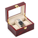 New Wood Watch Box Storage Red Watch Collection Box With Gold Lock Jewelry Organizer For Women