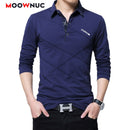 Polos Shirt Herren Langarm 2020 Neue Mode Baumwolle Hombre Herrenbekleidung Masculino Business Casual Slim 5XL MOOWNUC Shirts