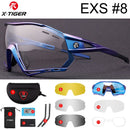 X-TIGER Photochromic Cycling Sunglasses 5 Lens UV400 Mountain Bike Glasses Men Outdoor Sports Cycling Goggles With Myopia Frame