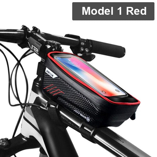 Bolsa de teléfono para bicicleta WILD MAN Waterproo, bolsa de marco de tubo superior, bolsa de haz frontal para ciclismo, soporte de teléfono para bolsa de bicicleta con pantalla táctil de 6,5 pulgadas