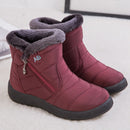 Nuevos zapatos cálidos para mujer, botas con cremallera de alta calidad para mujer, botines de invierno sólidos para mujer, zapatos impermeables para mujer