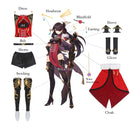 ROLECOS Genshin Impact Beidou Cosplay Costume Beidou Cosplay Costume Women Black Red Costume Halloween Dress Cloak Full Set