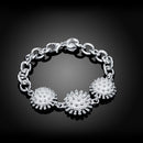 Hot sale silver color bracelet beautiful flowers for women classic high quality fashion jewelry wholesale JSH-lh013