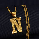 Anniyo A-Z Small Letters Necklaces Women/Girl Gold Color Initial Pendant Thin Chain English Letter Jewelry Alphabet Gift