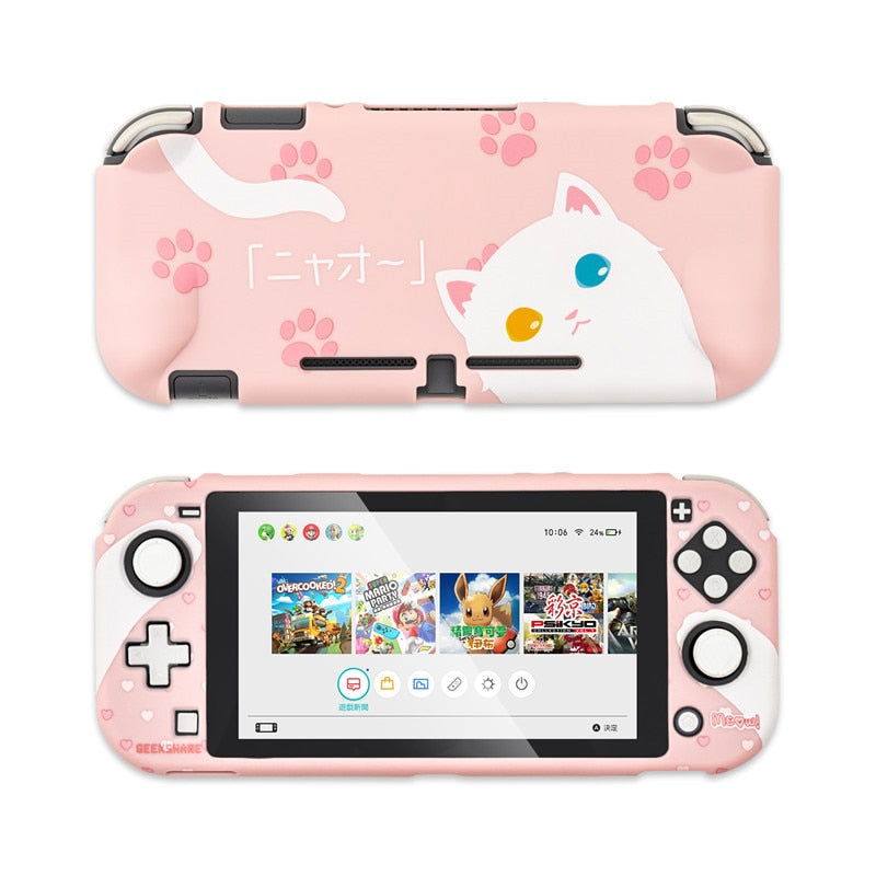 GeekShare Nintendo Switch Lite funda Kawaii Seal Cat Joy-Con controlador suave TPU carcasa completa para NS accesorios de consola de juegos