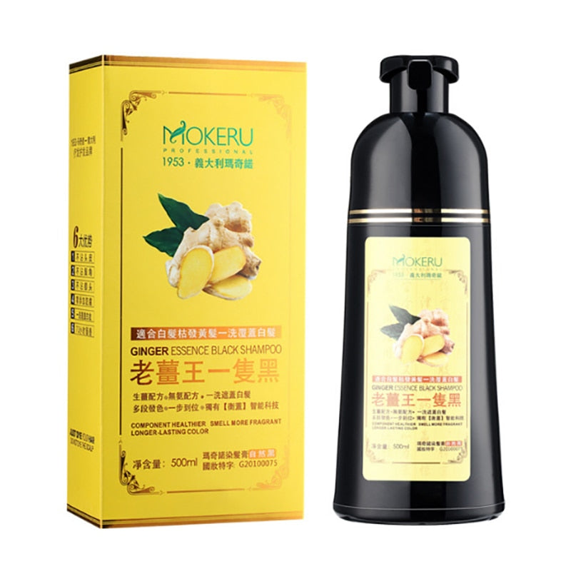 Mokeru Natural Ginger 5 Minutes Fast Hair Dye Shampoo Bio-Haarfarbe Permanentes schwarzes Shampoo für Frauen deckt weißes graues Haar ab