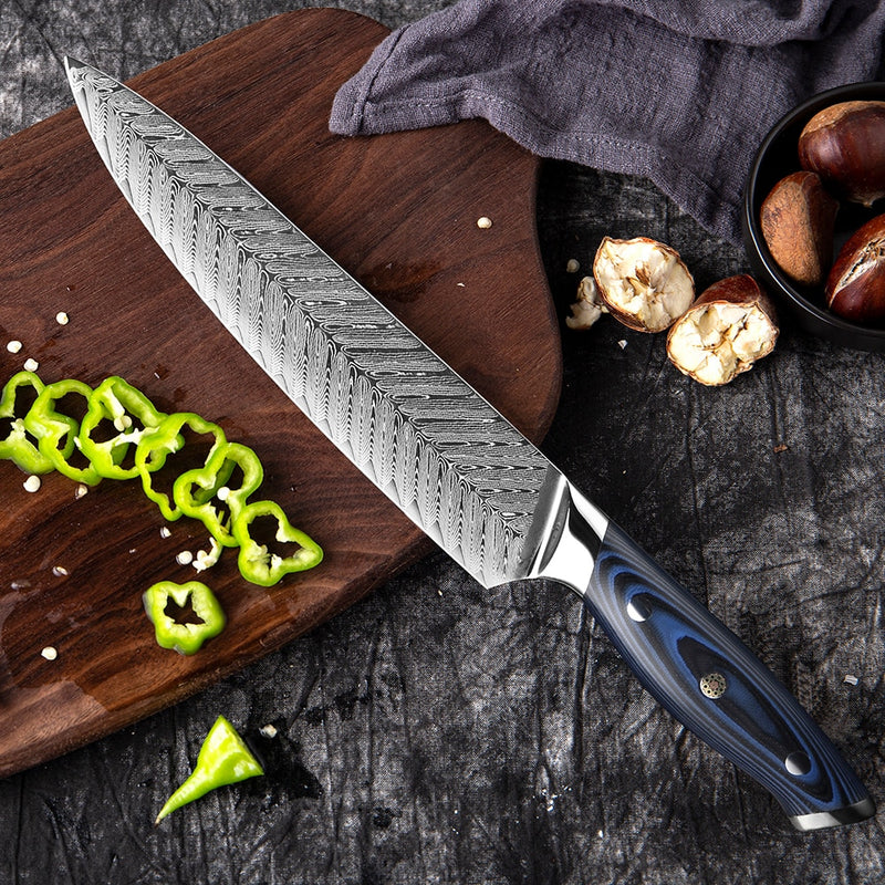 XITUO High Quality 8&quot;inch Damascus Chef Knife AUS10 Stainless Steel Kitchen Knife Japanese Santoku Cleaver Meat Slicing Knife