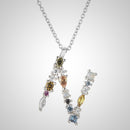 ANDYWEN 925 Sterling Silver 26 Letters Gold Initial  A B Pendant Necklace Thin Long Chain Adjustable Mini P G CZ Jewelry