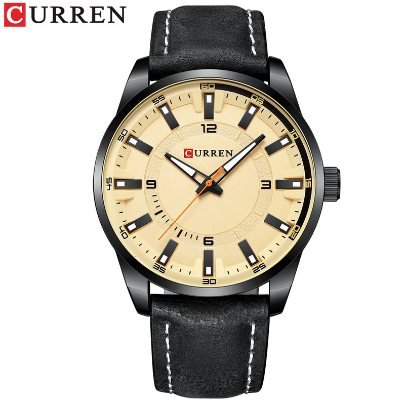 CURREN Top Brand Fashion Clock for Men Casual Leather Quartz Writwatches Colorful Waterproof Watches Relogio Masculino