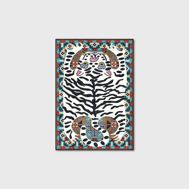 Cartoon Tiger Skin Rug Persian Living Room Floor Mat 120x160cm Bedroom Bedside Carpet Kitchen Non-slip Floor Mat Area Rug