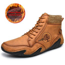 Brand Winter Men Snow Boots High Quality Leather Man Ankle Boots Warm Fur Winter Men Boots Fashion Autumn Men&