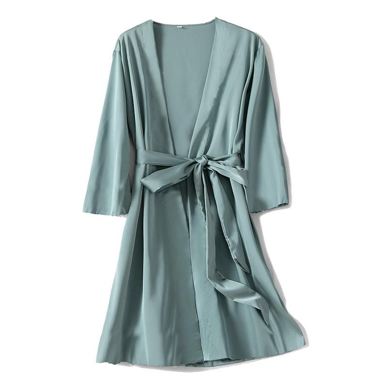 Satin Robe Female Intimate Lingerie Sleepwear Silky Bridal Wedding Gift Casual Kimono Bathrobe Gown Nightgown Sexy Nightwear