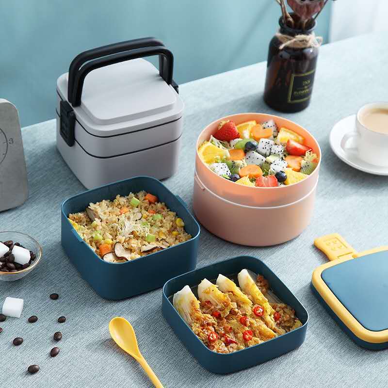 Lunchbox im japanischen Stil für Kinder Auslaufsichere Aufbewahrungsbox für Lebensmittelbehälter Tragbare mehrschichtige süße Bento-Box mit Fach