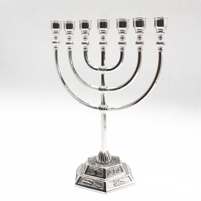 Menorah Metal Candle Holder Brass Votive Candelabra