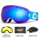 Marca COPOZZ, gafas de esquí profesionales, lentes de doble capa, antiniebla, UV400, grandes gafas de esquí, esquí, Snowboard, hombres, mujeres, gafas de nieve