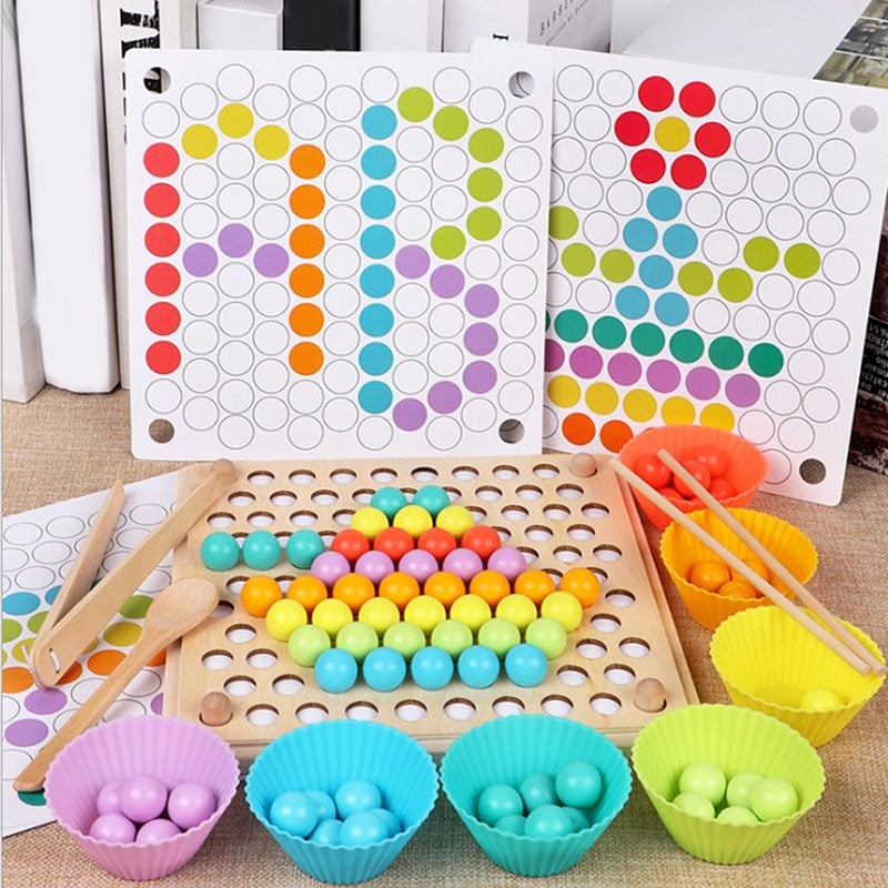 1pc Montessori Early Childhood Children Wooden Clip Ball Puzzle Parent-child Interactive Toy Children Gift Education Gift