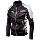 Ucrazy Männer 2022 Winter Casual Motor Gespleißte Lederjacke Mantel Männer Herbst Mode Biker Vintage Warme Lederjacke Mantel Männer