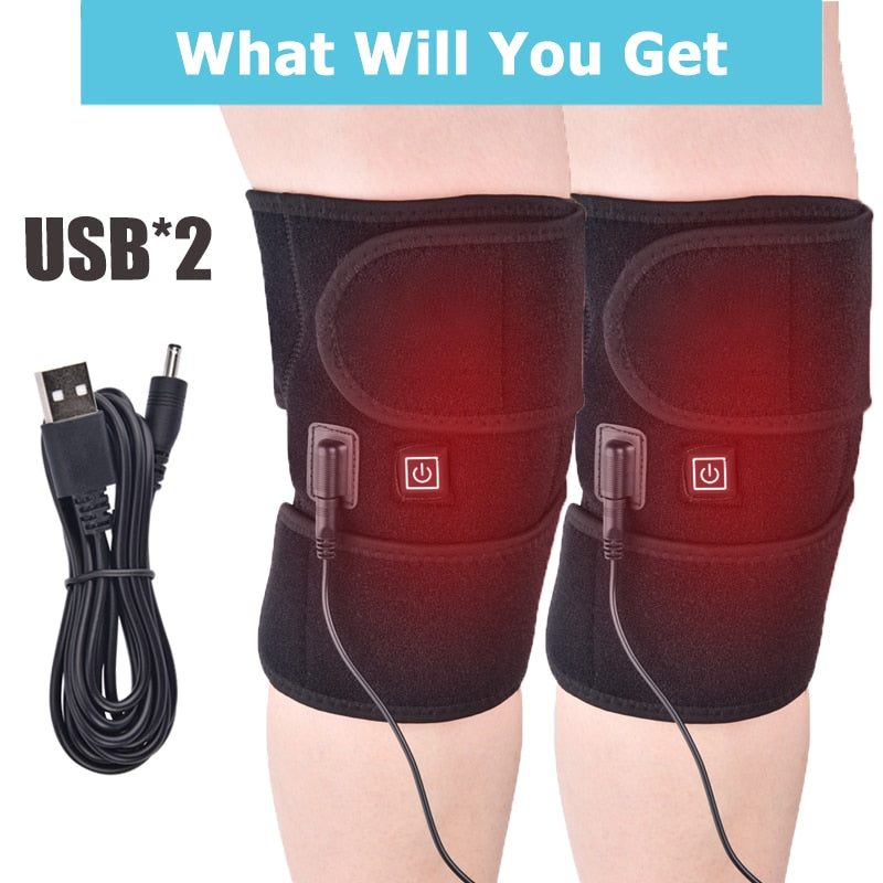 Heizungs-Knie-Massage-Pad Brace Support Thermal Heat Therapy Wrap Hot Compress Massager Krämpfe Arthritis Schmerzlinderung Gesundheit Geschenk