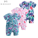 Summer newborn-36M fashion boy and girl romper infant jumpsuit printed flower short-sleeved jumpsuit cotton Brand Baby clothes