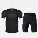 Men Sports Kneepad Elbow Shock Guard Compression Padded Shorts Shirt Vest Set Soccer Basketball Protective Gear Chest Rib Guards