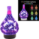 3D Firework Glass Vase Shape Air Humidifier with 7 Color Led Night Light Aroma Essential Oil Diffuser Mist Maker Ultrasonic