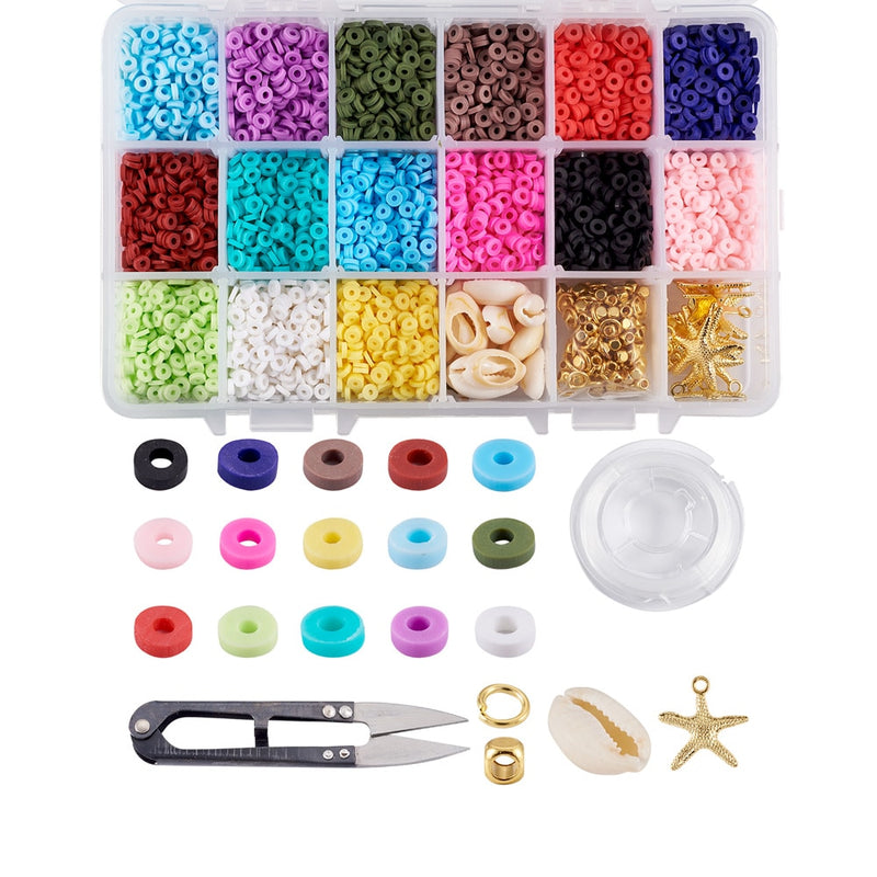 4800 ~ 5280 unids/caja 6mm cuentas redondas planas de arcilla polimérica Chip disco espaciador suelto cuentas Heishi hechas a mano para hacer joyería DIY pulsera