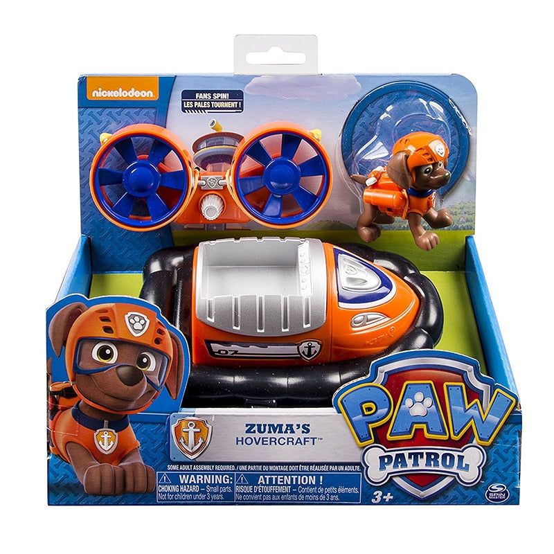 Original Paw Patrol Rescue Dog Puppy Set Spielzeugauto Patrulla Canina Spielzeug Actionfigur Modell Chase Skye Trümmerauto für Kinder Geschenk