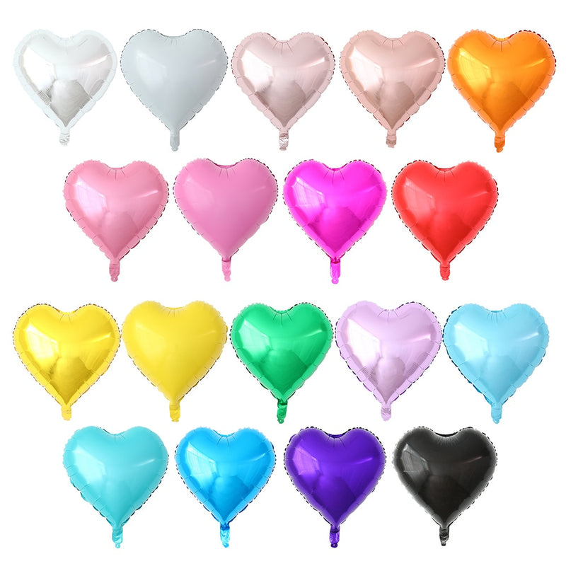 50 Uds. De Globos de aluminio con forma de corazón de estrella de 18 pulgadas, Globos inflables de helio, decoraciones para fiesta de cumpleaños, Globos de compromiso de boda para niños