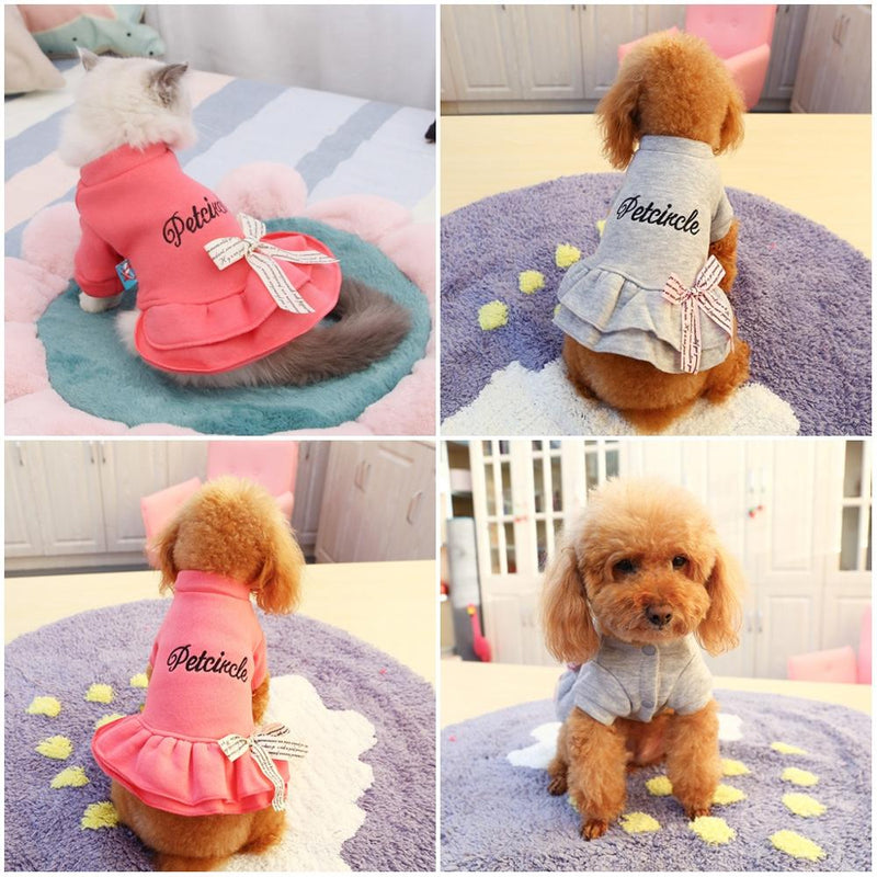 Winter-Herbst-Hundekatzen-Kleidermantel mit Briefbowknot-Welpen-Hundekleidungs-Teddypudel-Kleidung für Hunde kleines Haustier