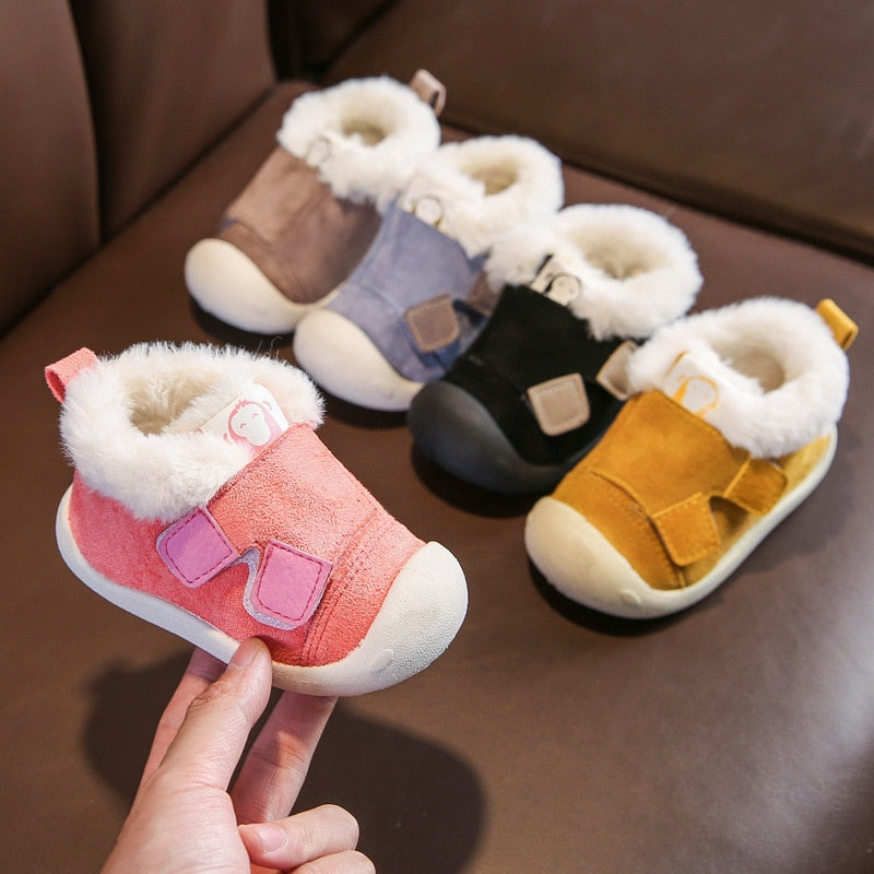 Infant Toddler Boots Winter Warm Plush Baby Girls Boys Snow Boots Outdoor Comfortable Soft Bottom Non-Slip Child Kids Shoes