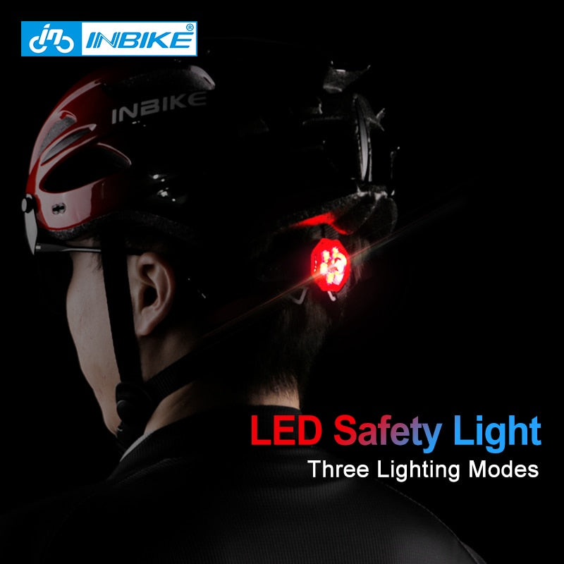 INBIKE Light Bicycle Helmet Safe Hat For Men Women Ultralight MTB Bike Helmet with Taillight Sport Riding Cycling Helmet IH19301